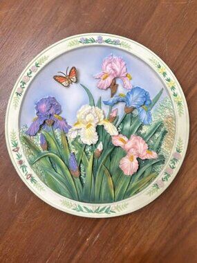 Lena Liu Beautiful Gardens The Iris Garden - 3D plate - Bradford Exchange